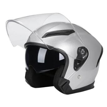 Siler OEM/ODM Wholesale Half Open Face Custom Double Lens Electric Motorbike Colorful ABS Motorcycle Safety Helmet