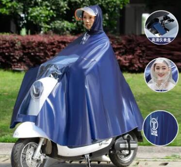 One Piece Solid Color Thicken Motorcycle Rain Coat Waterproof Outdoor Double Raincoat
