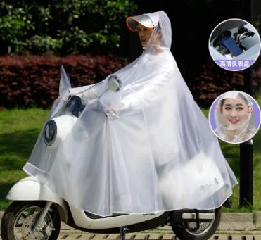 One Piece Solid Color Thicken Motorcycle Rain Coat Waterproof Outdoor Double Raincoat